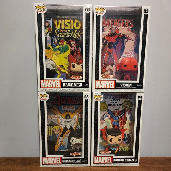 Funko Comic Covers Marvel 1-4 Scarlet Witch Vision Doctor Strange Monica Rambeau - Picture 1 of 10